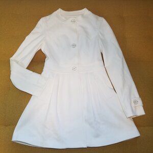 Matty M White Short Trench Coat - Womens Small (BU0012)